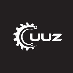 UUZ letter technology logo design on black background. UUZ creative initials letter IT logo concept. UUZ setting shape design.
