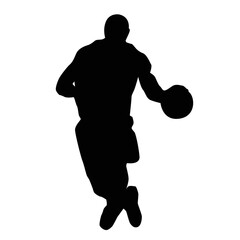 silhouettes of people playing basketball