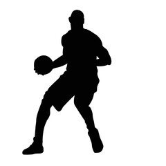 Fototapeta na wymiar silhouettes of people playing basketball