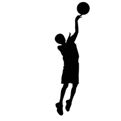 silhouette of people playing basketball