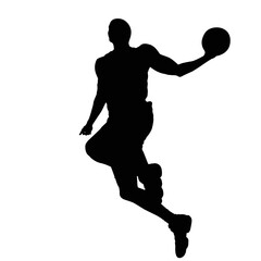 silhouette of people playing basketball