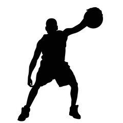 silhouette of people playing basketball