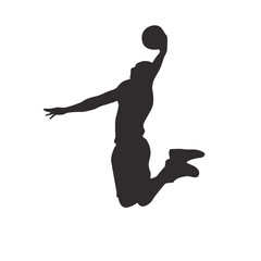 silhouettes of people playing basketball