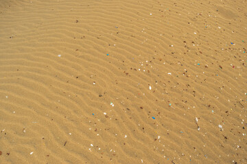 Microplastics on Sand Beach