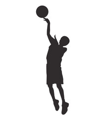 Fototapeta na wymiar silhouettes of people playing basketball