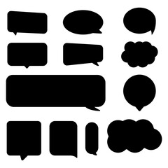Black speech bubble icons set. Vector illustration. EPS 10.