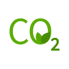 Carbon neutral logo. Carbon emissions free. Eco-friendly isolated vector sign