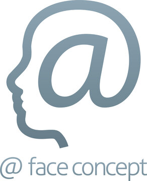 At Symbol Sign Face Concept