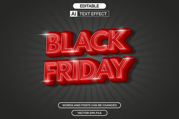 Black friday text effect, with red font bold