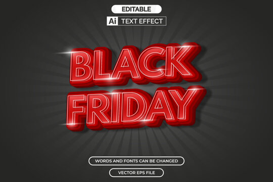Black friday text effect, with red font bold