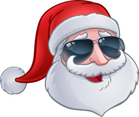 Cool Santa Claus Christmas Cartoon in Sunglasses