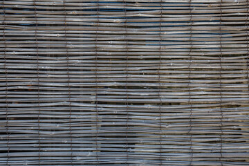 Wooden palisade. trees branches fence background