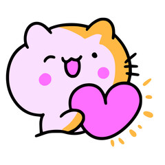 heart cat cute vector
