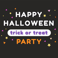 Halloween greeting vector design.Halloween pattern on orage background.Halloween party vector background design.