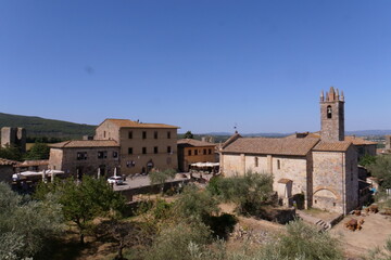 Fototapeta na wymiar Building and landmark of Monteriggioni in Tuscany