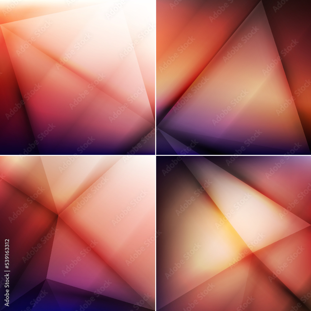 Wall mural set of smooth vector abstract geometric backgrounds