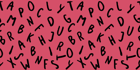 template with the image of keyboard symbols. set of letters. Surface template. purple red background. Horizontal image. Banner for insertion into site.