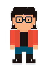 pixel hipster girl