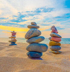Stack of stones on the beach