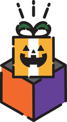 箱から飛び出すハロウィンイベントに使えるシンプルでかわいいプレゼント