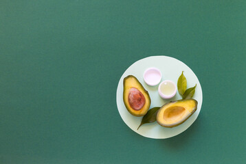 Nourishing moisturizing protective neutral gel or lip balm for cold season with natural avocado oil...