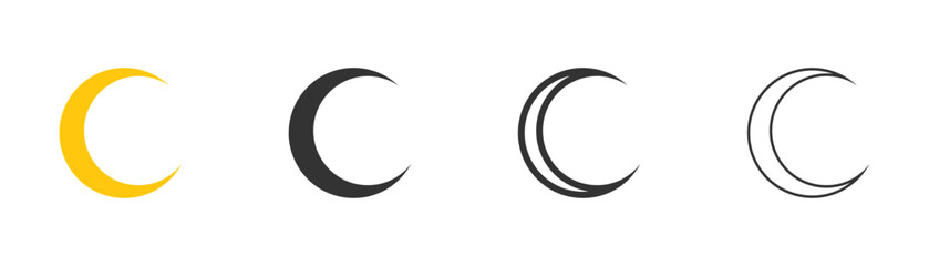 Obraz premium Yellow crescent icon. Vector Illustration