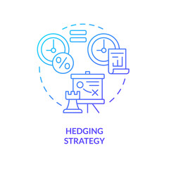 Hedging strategy blue gradient concept icon. Maturity matching. Type of working capital approach abstract idea thin line illustration. Isolated outline drawing. Myriad Pro-Bold font used