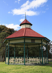The historic rotunda (built 1907) at the Lake Marma reserve in Murtoa, Victoria, Australia. 