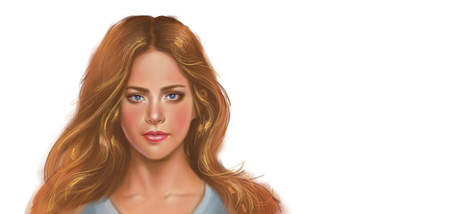 portrait of a woman .png digital art for card illustration background