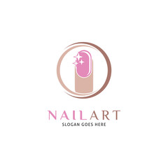 Nail Art Icon Vector Logo Template Illustration Design