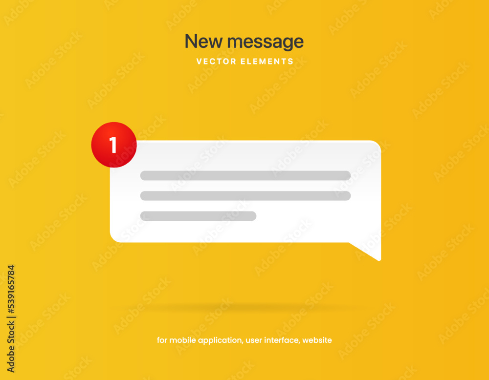 Aufkleber new message notification concept on realistic smartphone mockup. new email pop up. incoming, open me