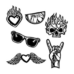 set of elements for design