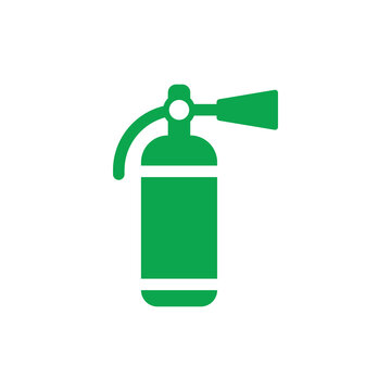eps10 green vector Fire Extinguisher abstract solid art icon isolated on white background. single fire safety symbol in a simple flat trendy modern style for your website design, logo, and mobile app