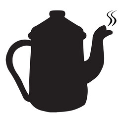  Black Teapot illustration. Vector icons with white background.