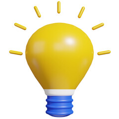 3D rendering of a light bulb. Commonly used as a symbol of ideas