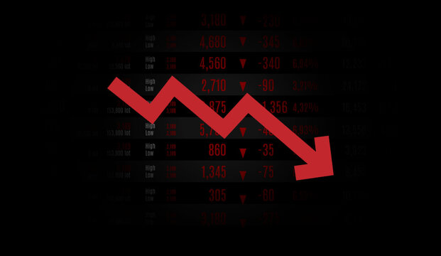 Economic Downturn Due To Economic Recession And Financial Crisis.