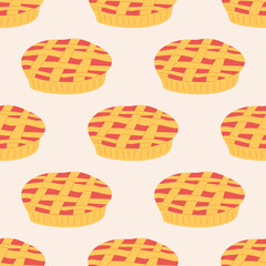 Seamless Pattern with American Pie. Thanksgiving Day collection. Flat vector illustration