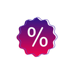 Shopping percentage icon symbol full color. Sale label tag with percentage sign. Black friday discount banner or coupon. Vector shopping label. Shopping coupon symbol