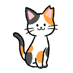 耳カットをされた雌の三毛猫