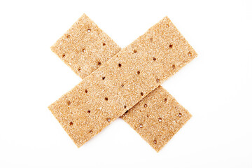 image of dry bread white background 