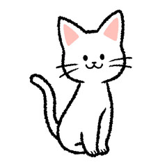 シンプルな白猫