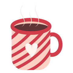 Hot chocolate cup. Cozy illustration. Hygge time.