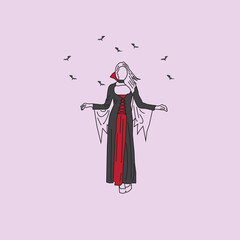Vampire Girl Illustration