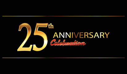 25 anniversary background. 25th anniversary celebration. 25 year anniversary celebration. Anniversary on black background.