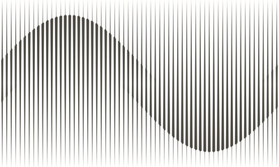 Abstract art geometric background with vertical lines. Optical illusion with waves and transition.