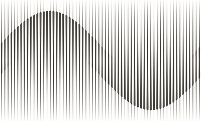 Abstract art geometric background with vertical lines. Optical illusion with waves and transition.