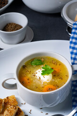 Delicious Old Polish caraway soup with cream