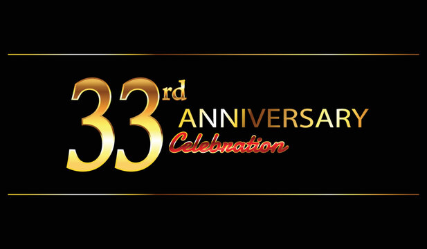 33 anniversary background. 33rd anniversary celebration. 33rd year anniversary celebration. Anniversary on black background.