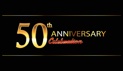 50 anniversary background. 50th anniversary celebration. 50 year anniversary celebration. Anniversary on black background.