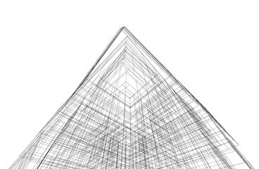 abstract architectural background 3d illustration